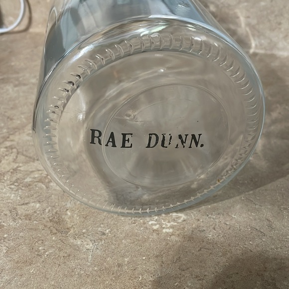 Large Rae Dunn Glass Canister Container with Black Lettering - Picture 2 of 2